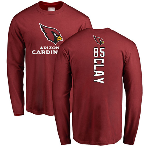 Arizona Cardinals Men Maroon Charles Clay Backer NFL Football #85 Long Sleeve T Shirt